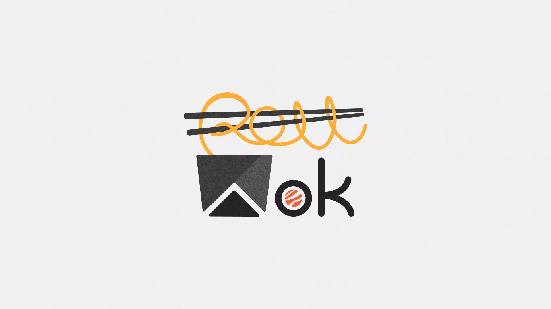 Разработка логотипа суши-бара «Roll Wok Club» в Старой Руссе